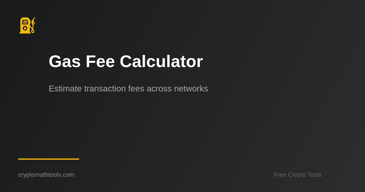 Gas Fee Calculator | ETH, BSC, Polygon & Arbitrum Fees